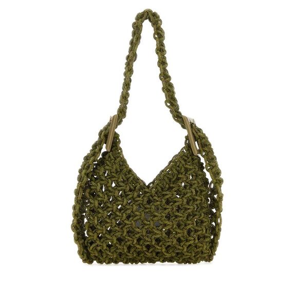 Hibourama Women Army Green Mesh Vannifique Bucket Bag - Picture 1 of 2